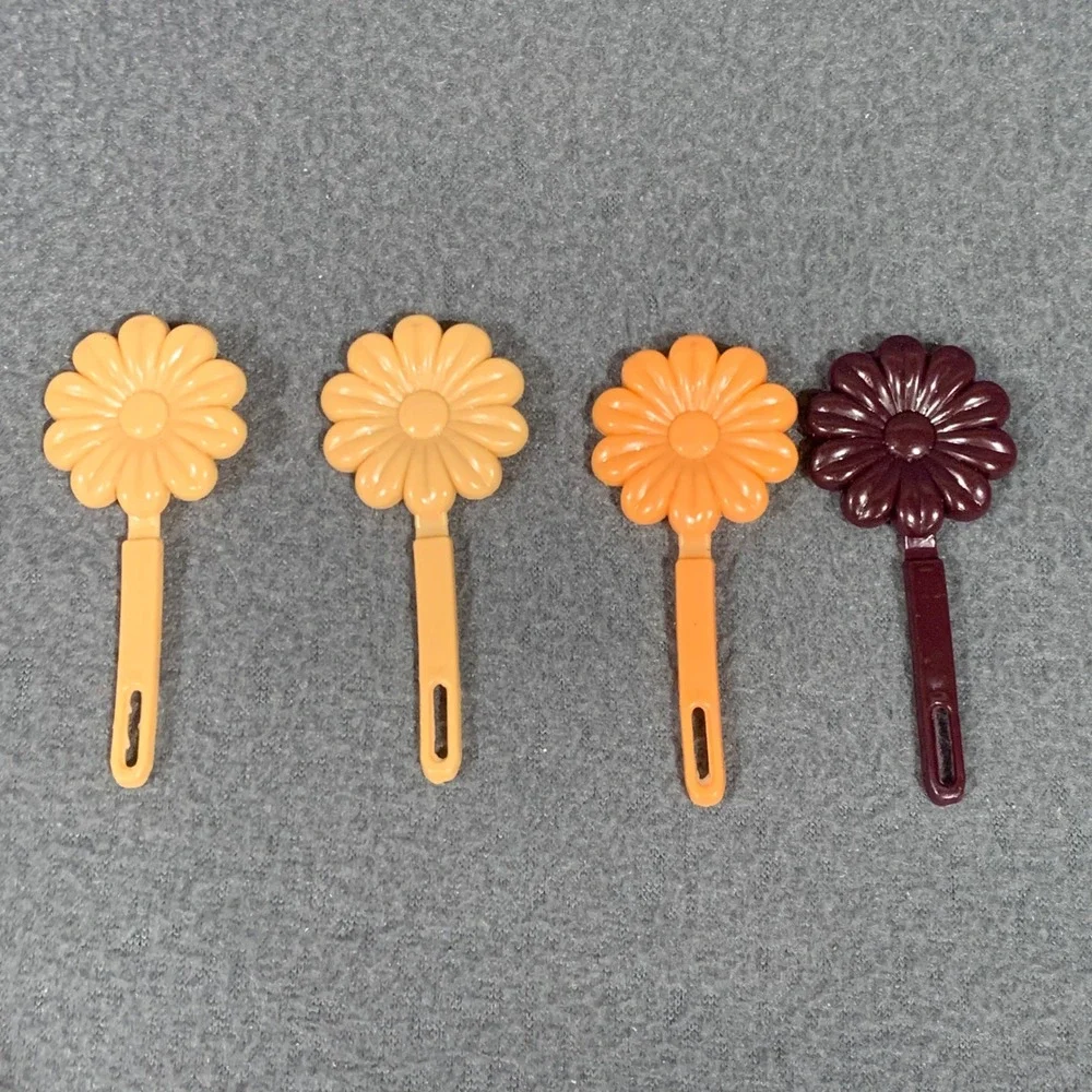 Y2K Flower Hair Clips Accessories Kids Girls‎ Hair Barrettes Autumn Fall Brown